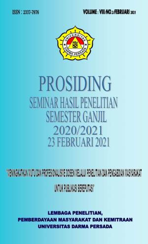 Prosiding Seminar Hasil Penelitian Semester Ganjil 2020/2021-ISSN : 2337-7976 VOLUME VIII / NO