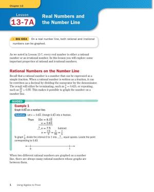 Real Numbers and the Number Line 2 Chapter 13