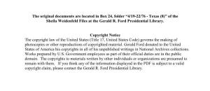 The Original Documents Are Located in Box 24, Folder “4/19-22/76 - Texas (8)” of the Sheila Weidenfeld Files at the Gerald R