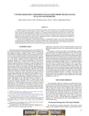 7. Interlaboratory Comparison of Electron Probe Microanalysis of Glass Geochemistry1