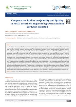 Comparative Studies on Quantity and Quality of Pests' Incursion