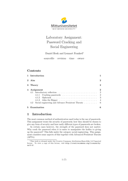 Laboratory Assignment: Password Cracking and Social Engineering