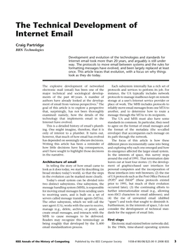 The Technical Development of Internet Email