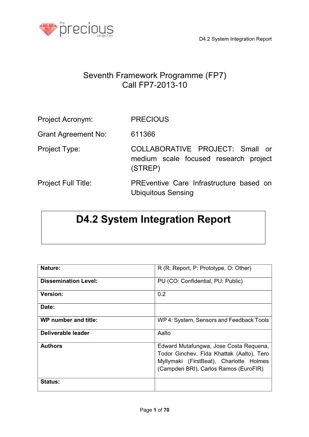 D4.2 System Integration Final Report