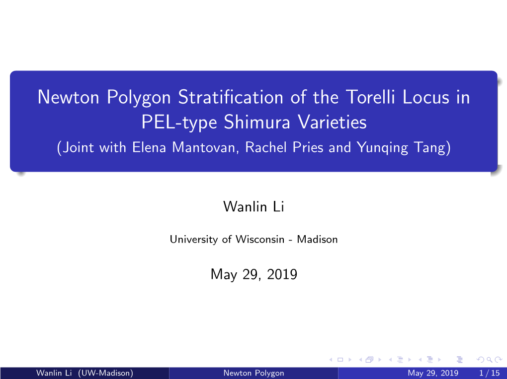 Newton Polygon Stratification of the Torelli Locus in PEL