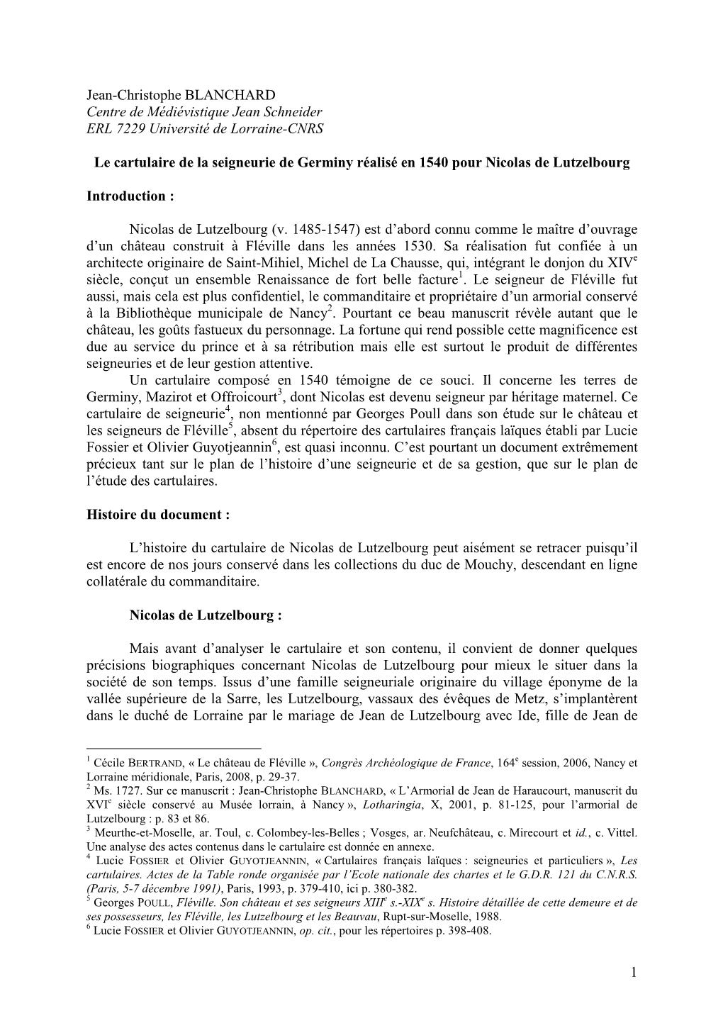 Le Cartulaire De La Seigneurie De Germiny Réalisé En 1540 Pour Nicolas De Lutzelbourg Jcblanchard