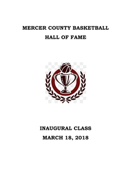 Mercer County Basketball Hall of Fame Inaugural