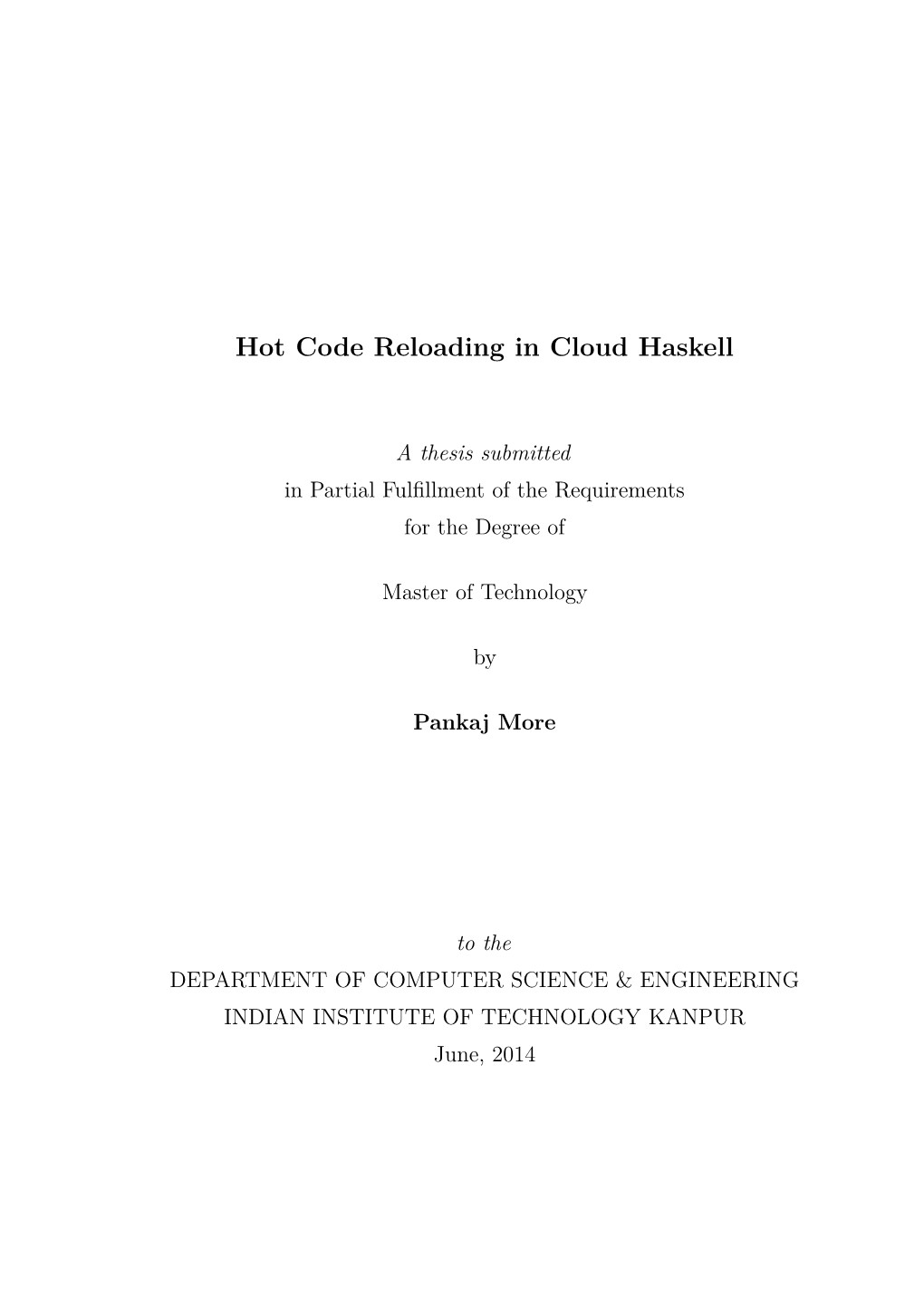 Hot Code Reloading in Cloud Haskell