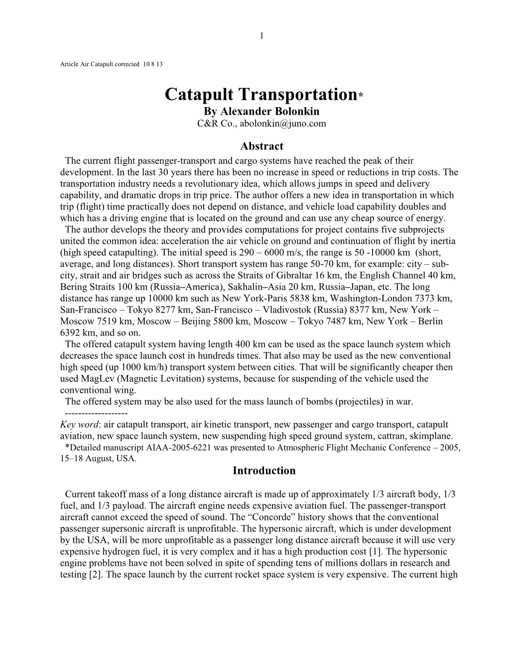 Article Air Catapult Transport 10 29 11