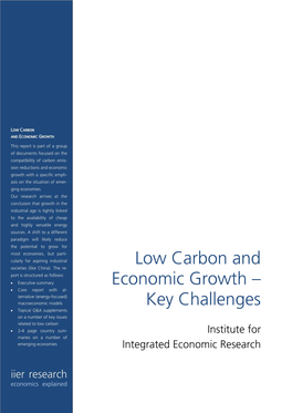 Low Carbon and Economic Growth