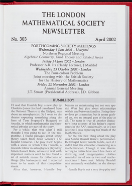 THE LONDON MATHEMATICAL SOCIETY NEWSLETTER No