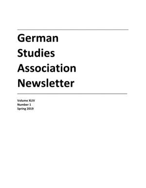 German Studies Association Newsletter ______