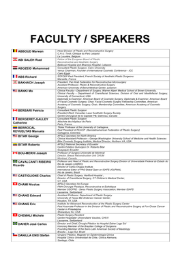 Faculty / Speakers