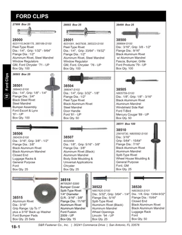 Ford Clips 18-1 38503 Box25 27999 Box25 Box Qty