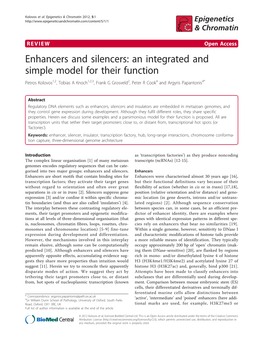 Enhancers and Silencers: an Integrated and Simple Model For