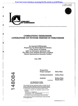 Comba1ting Terrorism: Literature on Future Trends in Terrorism