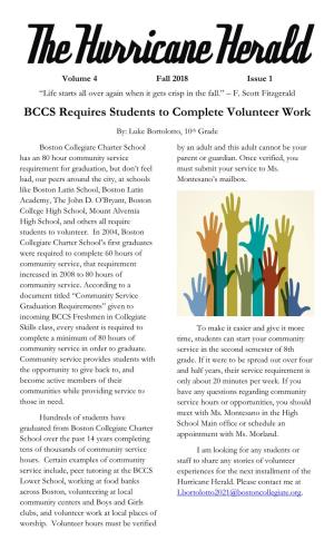 BCCS Requires Students to Complete Volunteer Work