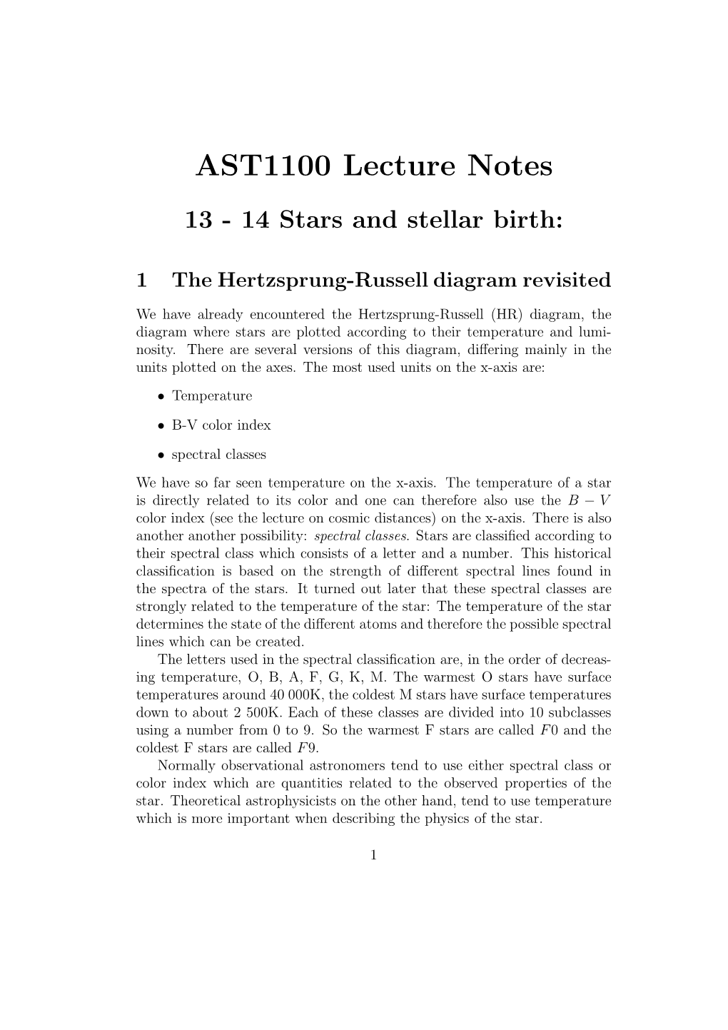 AST1100 Lecture Notes