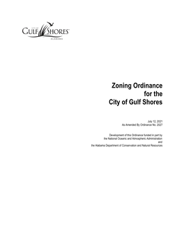 Zoning Ordinance for the City of Gulf Shores