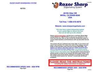 Razor Sharp Edgemaking System