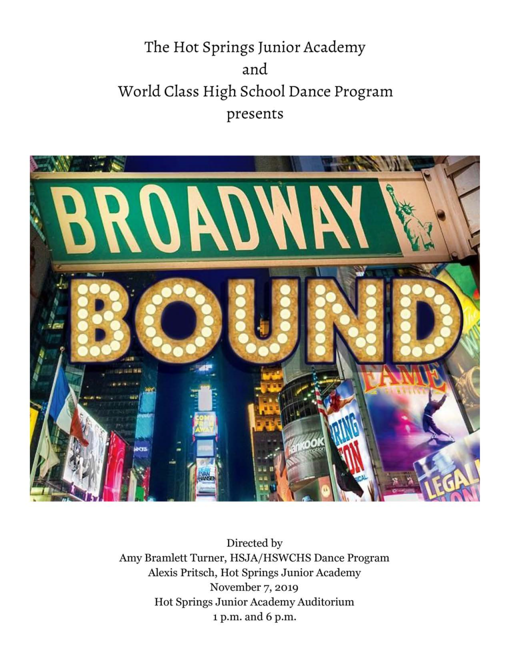 Broadway Bound Program, Nov 2019.Pdf