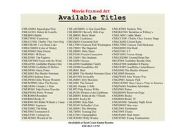 Available Titles