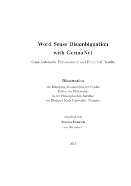 Word Sense Disambiguation with Germanet