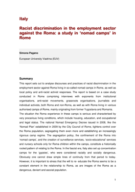Nomad Camps’ in Rome