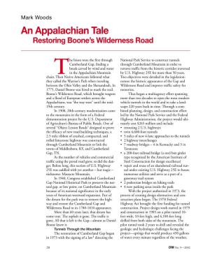 An Appalachian Tale Restoring Boone’S Wilderness Road