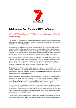Melbourne Cup Carnival LIVE on Seven