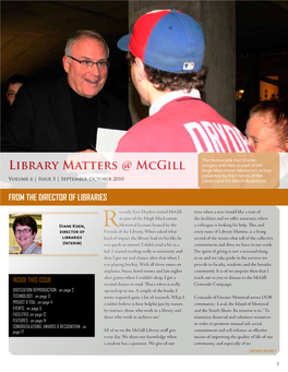 Library Matters @ Mcgill V Olume 6 | Issue 5