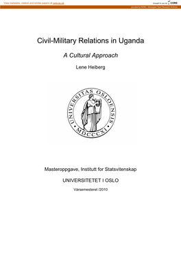 Civil-Military Relations in Uganda