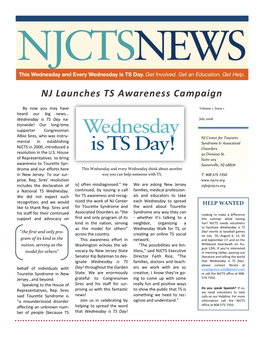 NJ Launches TS Awareness Campaign