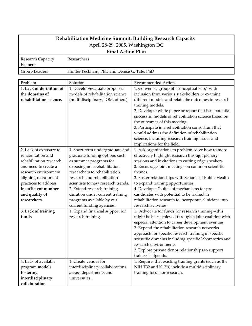 Summit Focus Groups