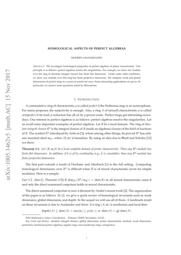 Homological Aspects of Perfect Algebras