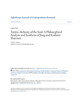 A Philosophical Analysis and Synthesis of Jung and Kashmir Shaivism Derek C