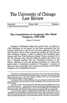 The Constitution in Congress: the Third Congress, 1793-1795 David P