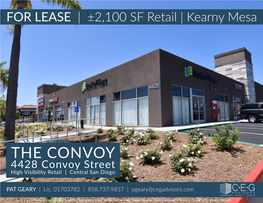 Convoy Street High Visibility Retail | Central San Diego