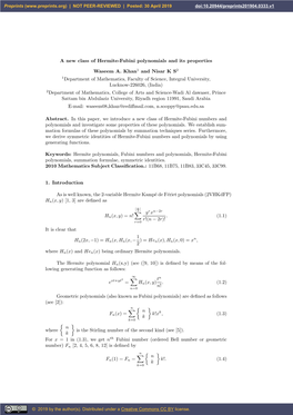 A New Class of Hermite-Fubini Polynomials and Its Properties