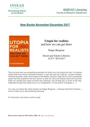 Utopia for Realists: and How We Can Get There