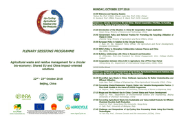 PLENARY SESSIONS PROGRAMME 15:40 Building Relationships with China in Research and Education D