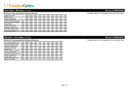 PTI Cymru A4 Landscape Timetable
