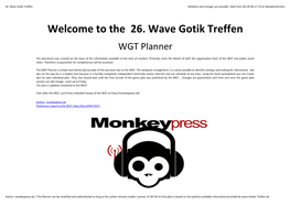 The 26. Wave Gotik Treffen WGT Planner