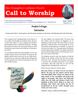 Call to Worship Page | 1