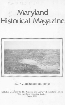 Maryland Historical Magazine, 1982, Volume 77, Issue No. 1