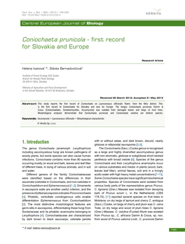 Coniochaeta Prunicola - First Record for Slovakia and Europe