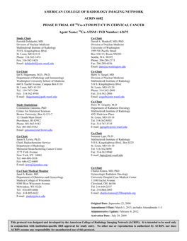 64Cu-ATSM PET/CT in CERVICAL CANCER