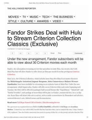 Fandor Strikes Deal With...On Classics