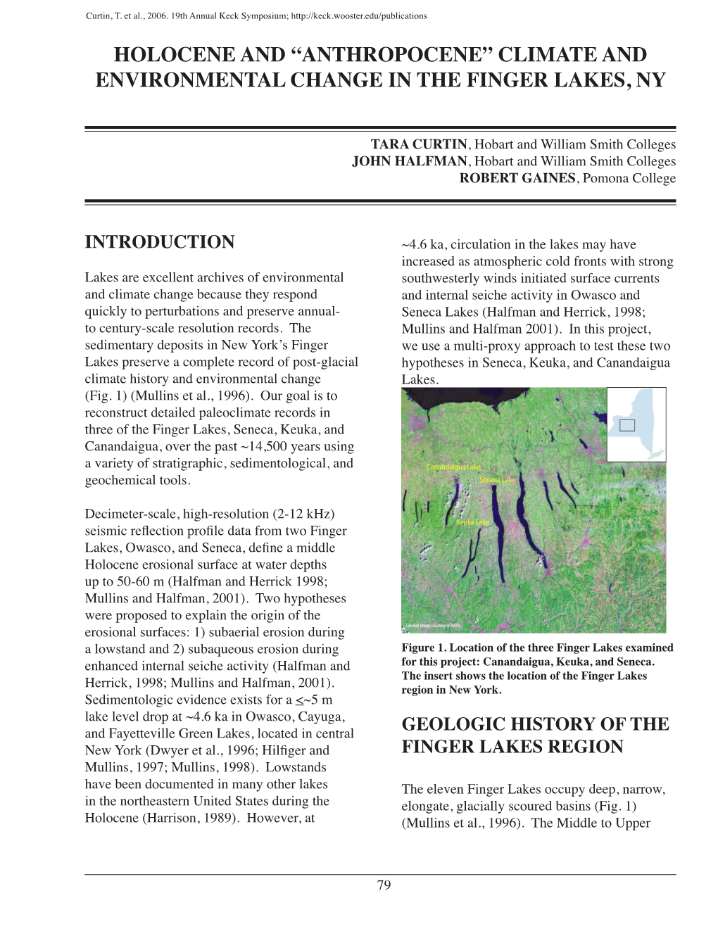 Climate and Environmental Change in the Finger Lakes, Ny