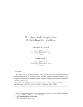 Structure and Interpretation of Dual-Feasible Functions